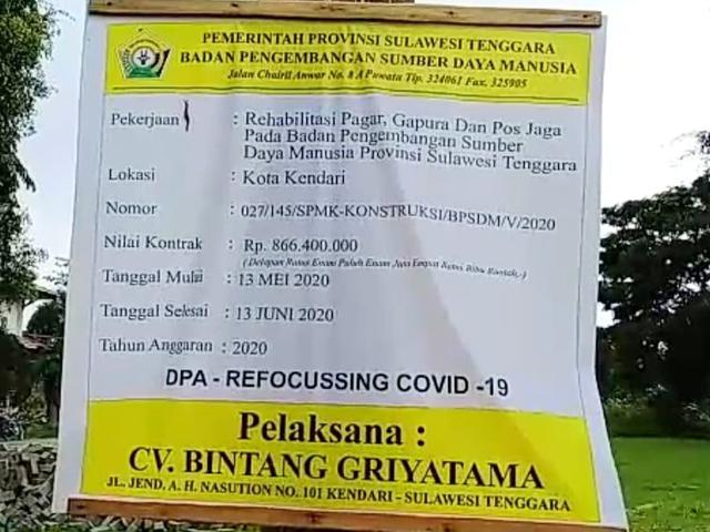 Proyek Pagar Dan Pos Jaga Gedung Isolasi Pasien Covid 19 Di Sultra Habiskan Rp866 Juta Regional Liputan6 Com