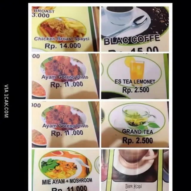 6 Tulisan Nama Makanan di Daftar Menu Ini Nyeleneh, Ejaannya Bikin Bingung