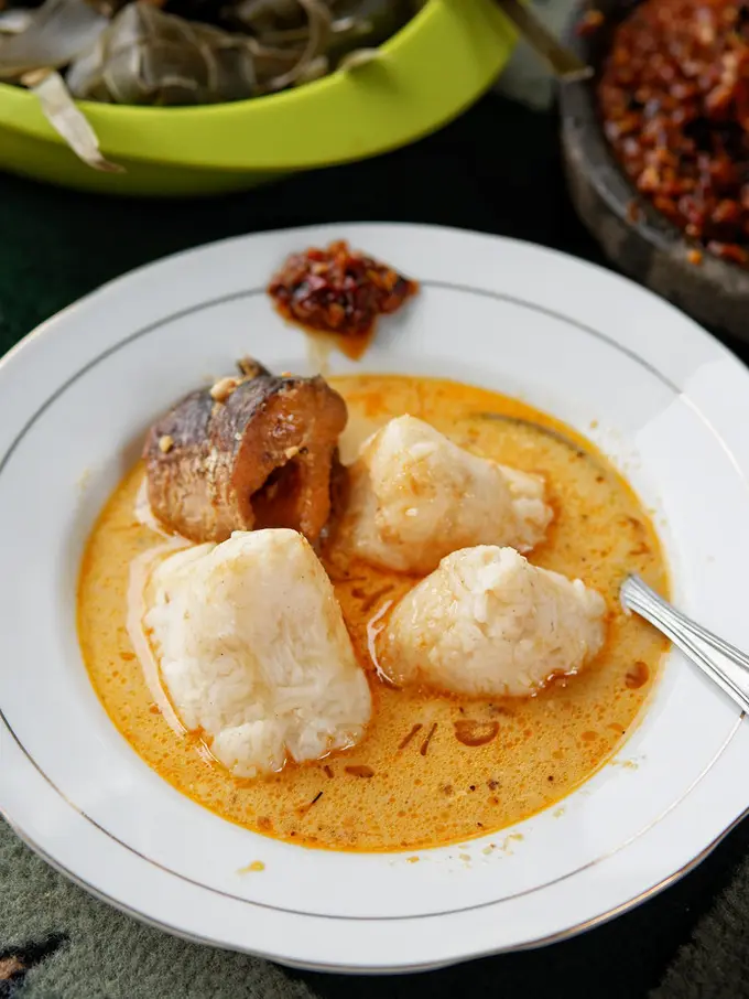 ilustrasi ketupat kandangan opor ikan