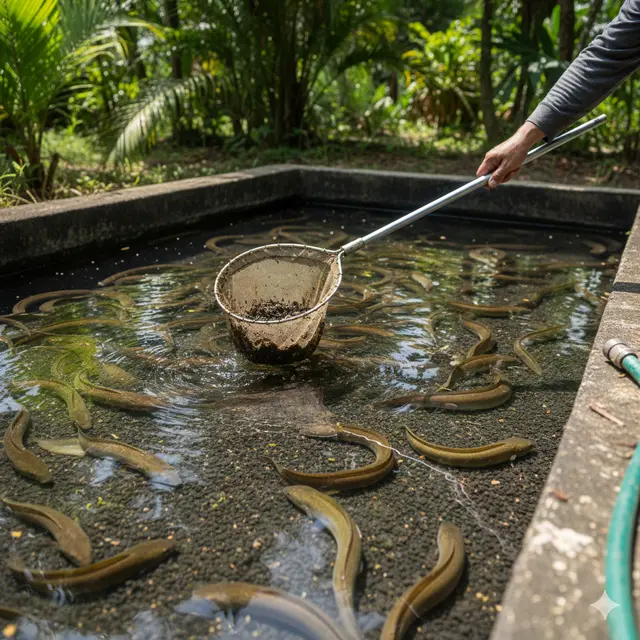 Cara Membuat Kolam Belut agar Air Tidak Cepat Bau (Foto: Gemini AI)