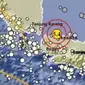 Gempa Magnitudo 5,4 mengguncang wilayah Kepulauan Seribu DKI Jakarta, Rabu sore (15/5/2024). (Liputan6.com/ Dok BMKG)