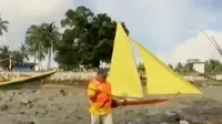 Permainan Jungkatel jadi alternatif para nelayan di Riau kala cuaca tak menentu.