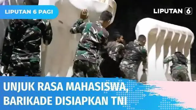 Jelang aksi unjuk rasa mahasiswa, barikade diturunkan personel TNI di Jakarta Pusat. Menurut rencana BEM SI, demo akan menyuarakan tuntutan tolak perpanjangan masa jabatan Presiden, penundaan Pemilu dan protes kenaikan harga.