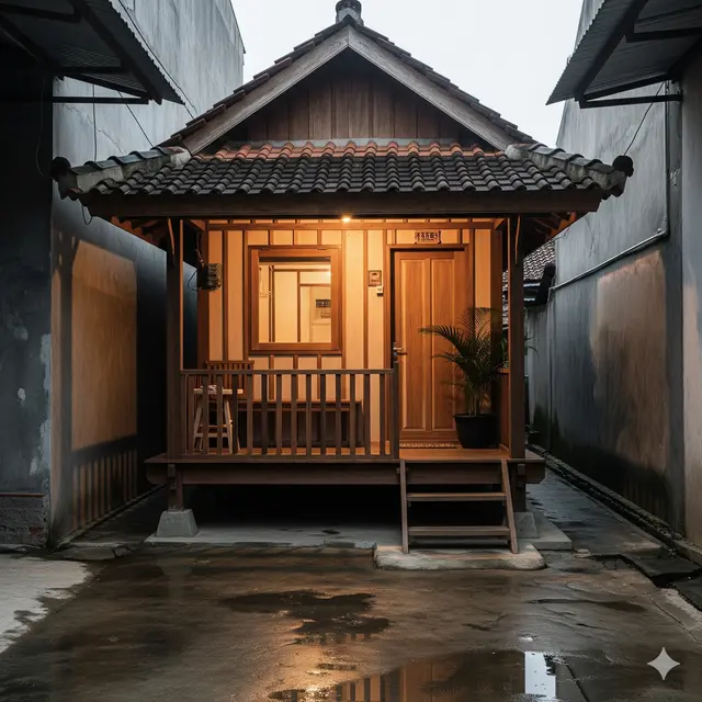 Rumah Sederhana di Gang Sempit Tanpa Pekarangan Budget Minim. Gemini