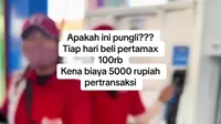 Sebuah video yang menunjukkan konsumen dikenakan biaya admin Rp 5.000 saat membeli BBM Pertamax di SPBU viral di media sosial. Video tersebut memicu perdebatan di kalangan netizen mengenai pengenaan biaya admin tersebut. (Sumber: Instagram @romansasopirtruck)