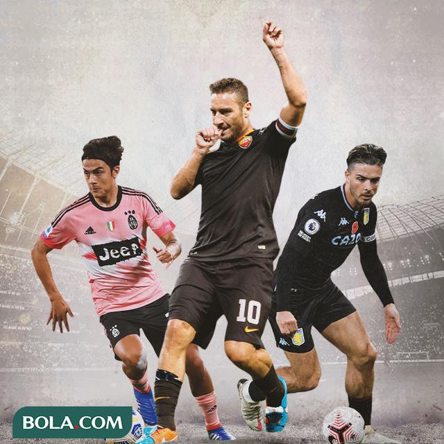 Pemain Style Kaos Kaki Setengah: Paulo Dybala, Francesco Totti, Jack Grealish