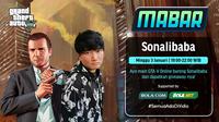 Main bareng GTA V bersama Sonalibaba, Minggu (3/1/2021) pukul 19.00 WIB dapat disaksikan melalui platform streaming Vidio, laman Bola.com, dan Bola.net. (Dok. Vidio)