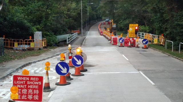 Perbaikan jalan di Hong Kong