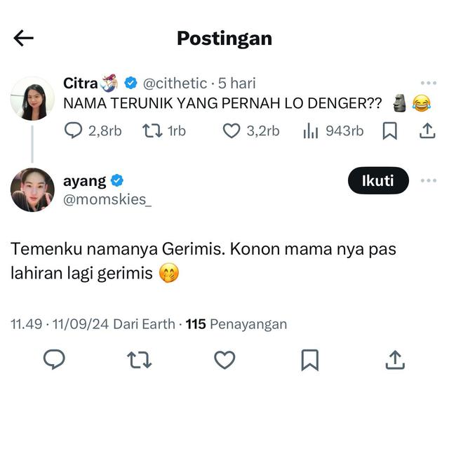 6 Nama Unik Orang Ini Bikin Terheran-heran, Asal Usulnya Tak Terduga