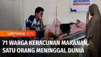 Sebanyak 71 warga Kampung Babakan, Bogor, Jawa Barat, diduga keracunan makanan. Satu orang di antaranya meninggal dunia.