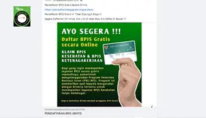 Penelusuran klaim link pendaftaran BPJS Kesehatan gratis.