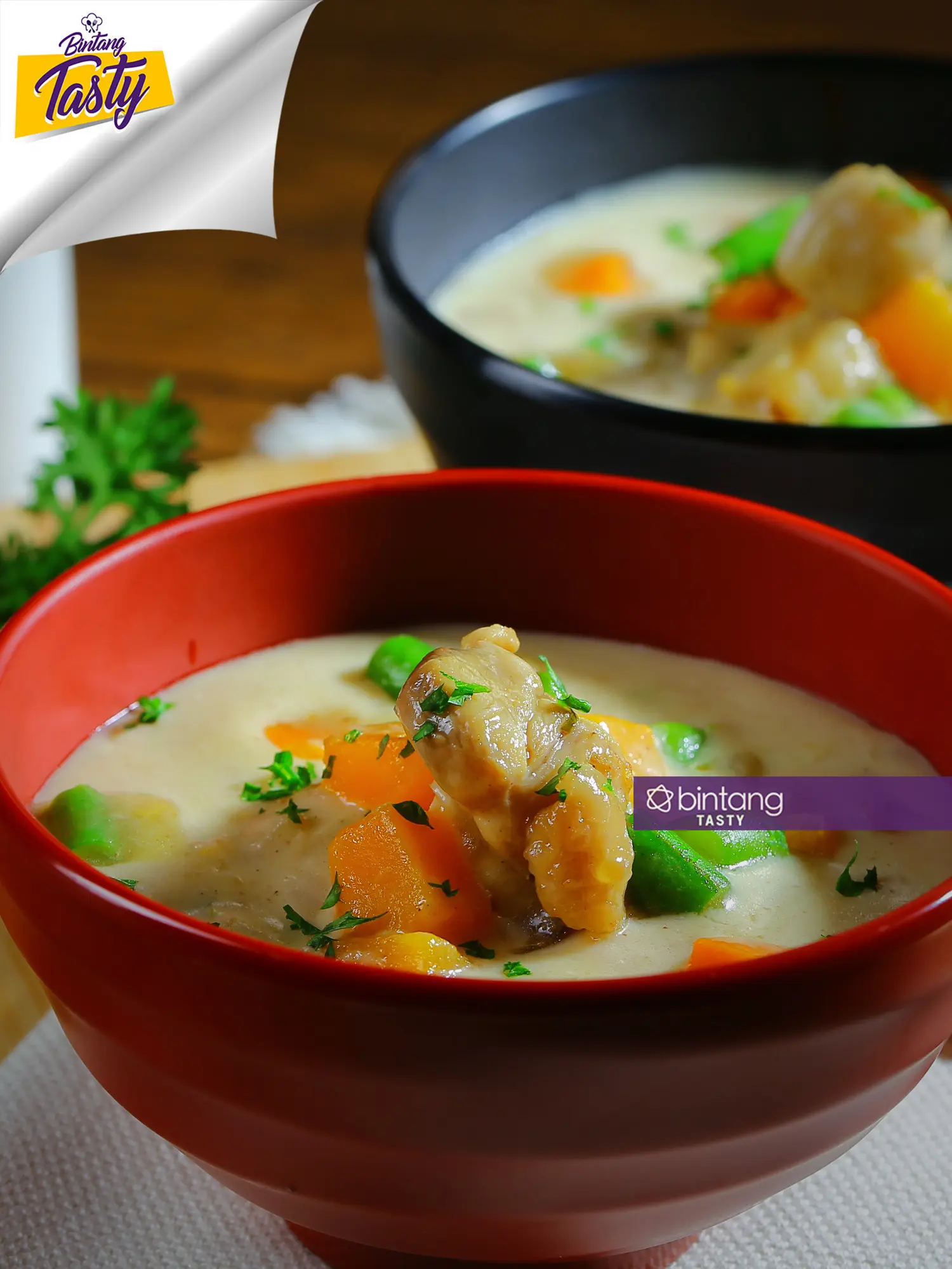 Menu Sahur: Chicken and Pumpkin Cream Soup. (Foto: Adrian Putra/Bintang.com, Digital Imaging: M. Iqbal Nurfajri/Bintang.com, Chef: Arum Sari)