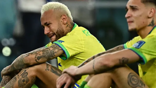 Foto: Tangis Neymar Pecah saat Brasil Dipulangkan Kroasia dari Piala Dunia 2022