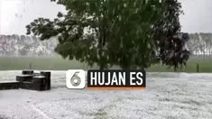 Hujan es yang berukuran cukup besar turun wilayah Timaru di Selandia Baru. Beberapa bangunan mengalami kerusakan karena peristiwa ini.