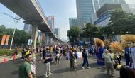 Suasana Hari Bebas Kendaraan Bermotor (HBKB) alias Car Free Day (CFD) di Jalan HR Rasuna Said, Jakarta Selatan. (Liputan6/Delvira Hutabarat)