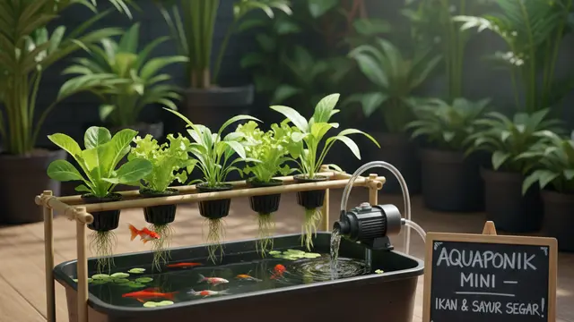 Ide Ternak Ikan Campur atau Polikultur di Kolam Kecil. AI