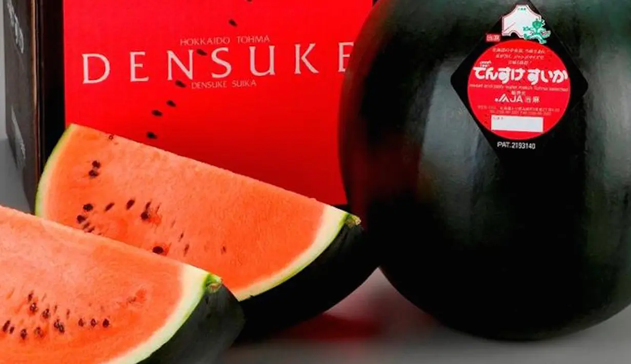 Semangka Densuke hanya dikembangbiakkan di satu tempat di dunia, Hokkaido, Jepang. Hanya 1.000 buah semangka Densuke yang tersedia untuk penjualan setiap tahun. Semangka hitam sempat dijual US$ 6.300 atau Rp 76,61 juta per buah. (tx.english-ch.com)