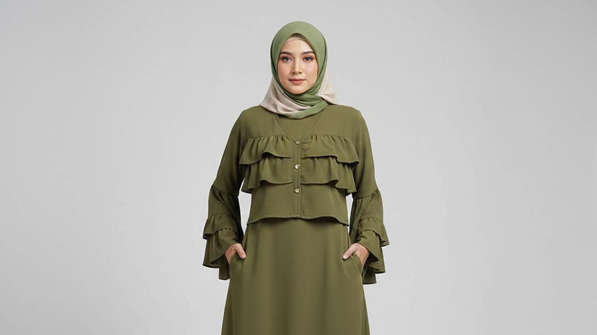 8 Model Gamis Ruffle Tren 2026: Tampil Anggun dengan Sentuhan Feminin Modern