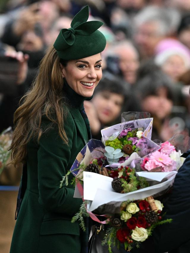 Kate Middleton menghadiri misa Natal di St Mary Magdalene, Sandringham, Norfolk 25 Desember 2024. (Oli SCARFF / AFP)