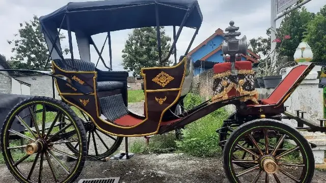 Kerangka kereta andong Pak Ratno yang pernah dikirim ke Swiss pada tahun 2022.