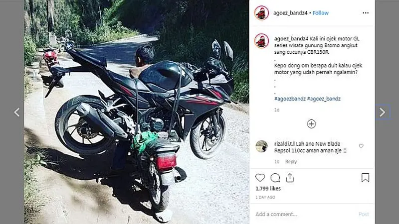 Honda CBR digotong oleh Honda GL