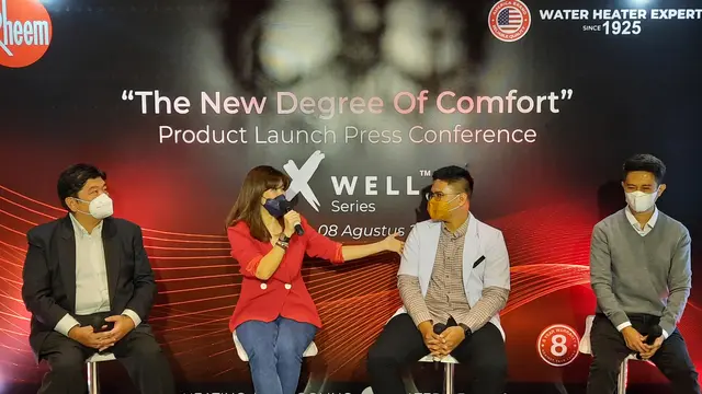 Agatha Suci menghadiri peluncuran dua varian produk Rheem XWell Series di Jakarta, 8 Agustus 2022.