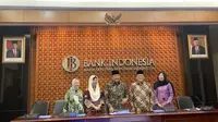 Konferensi pers Hasil Rapat Dewan Gubernur Bank Indonesia pada Maret 2024 di Gedung BI, Jakarta pada Rabu (20/3/2024). (Liputan6.com/Natasha KA)