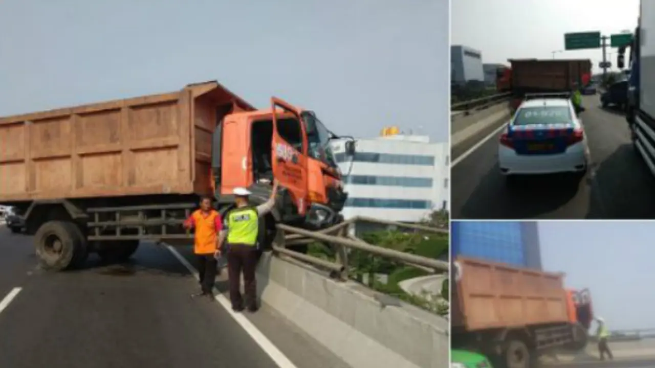 Kecelakaan Truk di Tol Wiyoto Wiyono