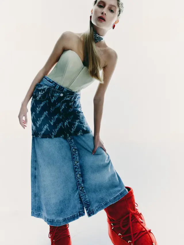 Ilustrasi cargo skirt sebagai tren fashion