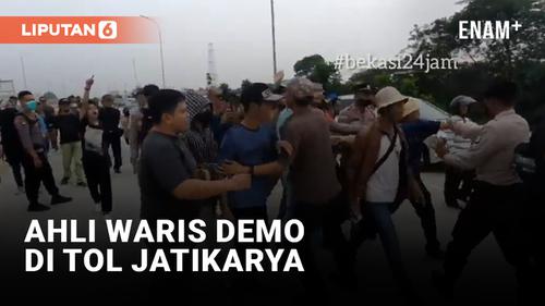 VIDEO: Ban Dibakar! Sejumlah Ahli Waris Demo di Tol Jatikarya