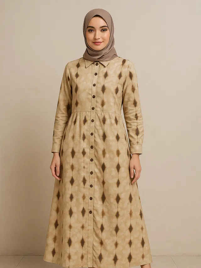 Model Gamis Batik Jumputan