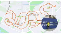 Pria Ini Berlari 21,15 Km Menulis "2025" Berbentuk Ular, Bikin Netizen Bingung