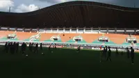 Timnas Thailand berlatih di Stadion Pakansari, Cibinong, Bogor (Windi Wicaksono/Liputan6.com)