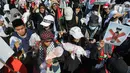 Aksi tersebut digelar menyusul situasi di Palestina yang masih digempur oleh tentara Zionis Israel. (Liputan6.com/Faizal Fanani)