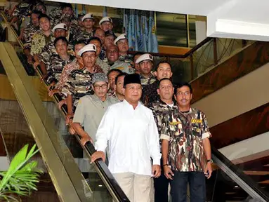 Rabu (03/06/14), Calon Presiden Prabowo Subianto hadir dalam acara   deklarasi FKPPI yang mendukung dirinya (Liputan6.com/Johan Tallo)