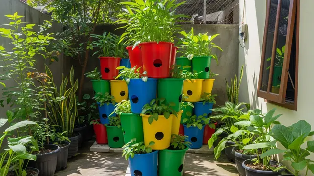Tower Garden dari Ember Bertingkat