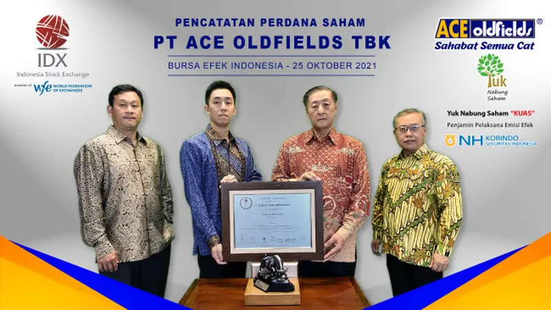 Pencatatan saham PT Ace Oldfields Tbk (KUAS), Senin (25/10/2021) (Dok: BEI)