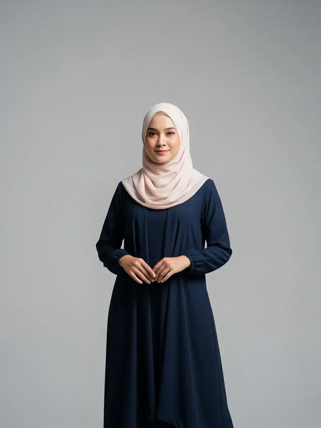 Gamis Syar'i Biru Dongker