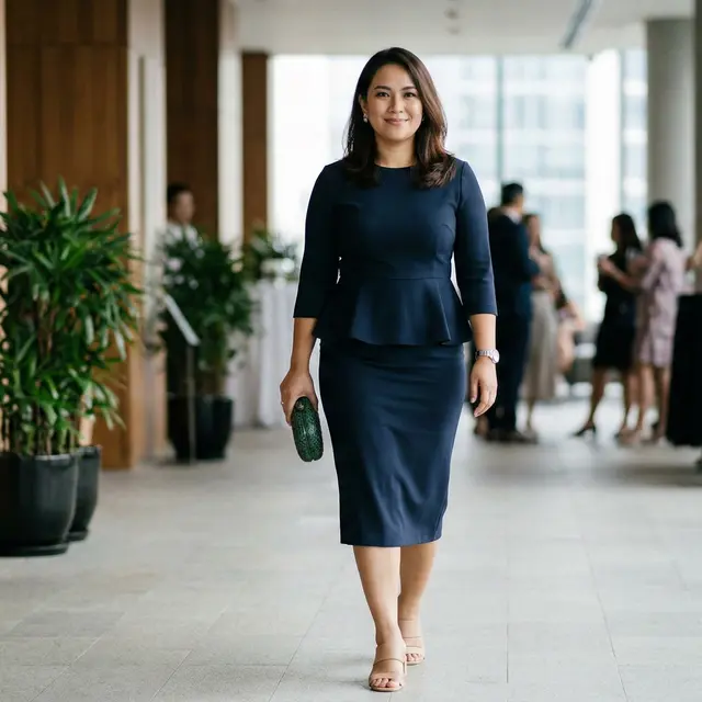 Model Set Rok dan Blouse untuk Wanita Plus Size (Foto: Gemini AI)