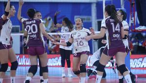 Tim putri Bandung bjb Tandamata berhasil meraih kemenangan telak 3-0 atas Medan Falcons dalam lanjutan Proliga 2026 yang digelar di GOR Voli Indoor Sumut Sport Center, Deli Serdang, Jumat (16/1/2026). (Dok. PBVSI)