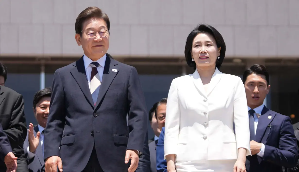 Lee Jae-myung resmi menjabat sebagai Presiden Korea Selatan (Korsel) pada 4 Juni 2025. (Lee Jin-man/POOL/AFP)