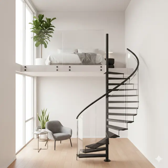 Rumah dengan Kamar Tidur Mezzanine Hemat Ruang. Gemini