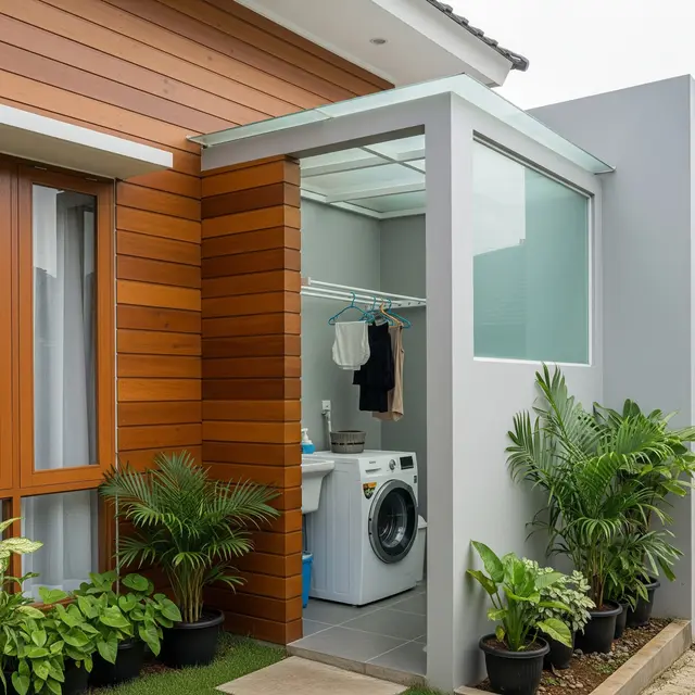 9 Desain Rumah Kecil dengan Area Cuci Jemur Tersembunyi, Solusi Hunian Minimalis