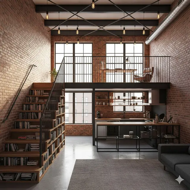 Rumah Mezzanine dengan Konsep Terbuka (Foto: Gemini AI)