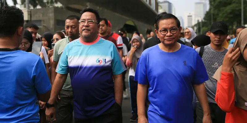 Berolahraga Saat CFD, Pramono Anung-Rano Karno Sapa Warga Jakarta