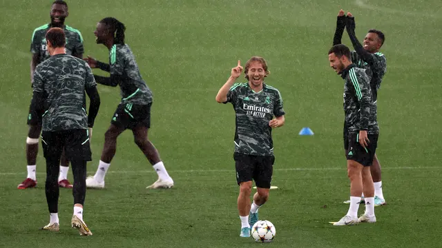 Sesi Latihan Real Madrid Jelang Kontra RB Leipzig di Champions