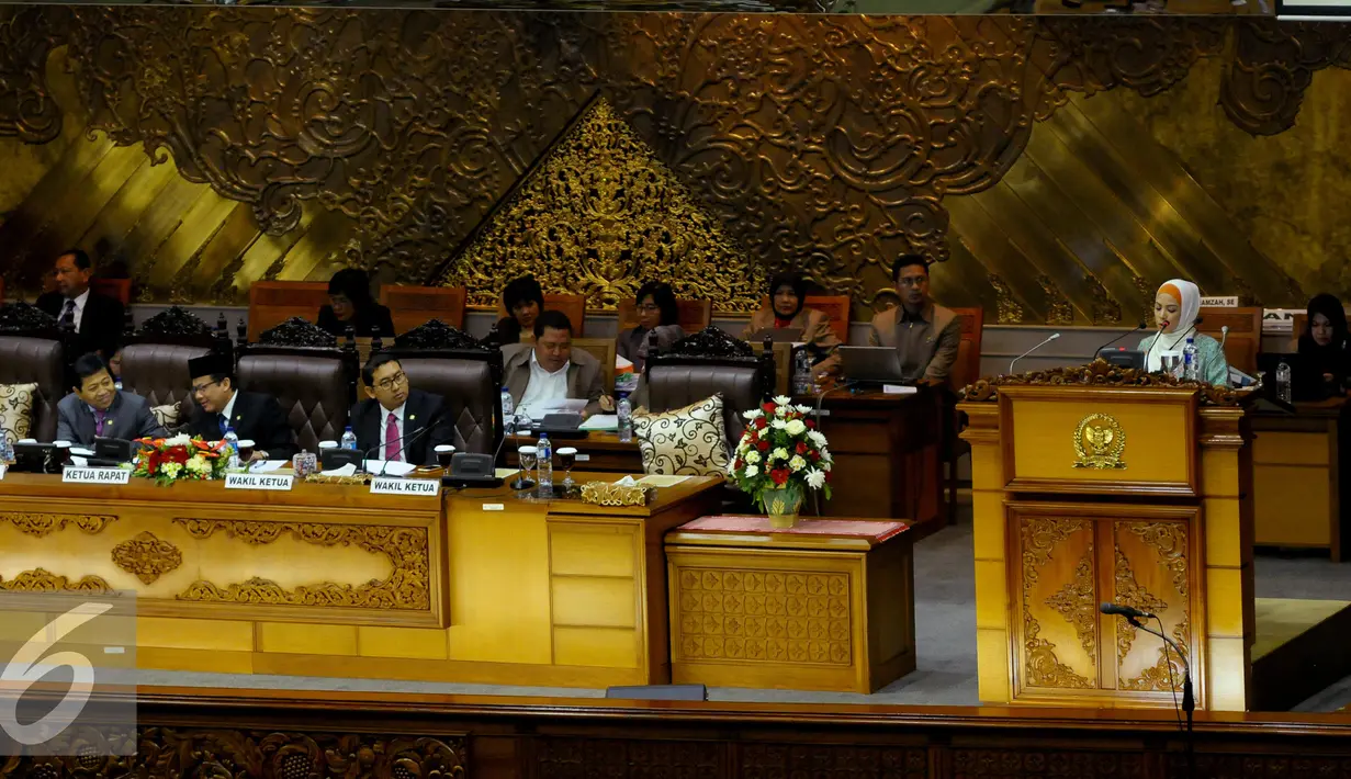 Suasana Sidang Paripurna kedua pembukaan masa sidang pertama tahun 2015-2016, Jakarta, Kamis (20/8/2015). (Liputan6.com/Faisal R Syam)