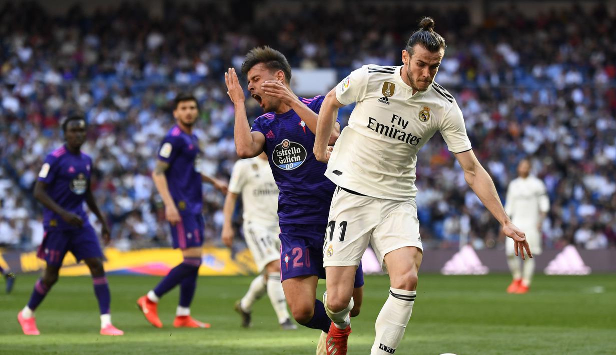 1. Gareth Bale - Kapten timnas Wales tersebut menjadi tumpuan Los Galacticos usai ditinggal Ronaldo. Namun performa Bale tidak sesuai dengan apa yang diharapkan. (AFP/Gabriel Bouys)