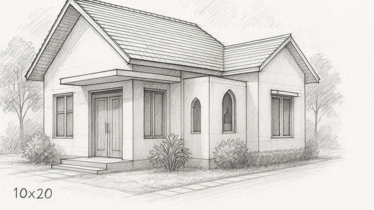 7 ⁠Gambar Sketsa Rumah Ukuran 10x20