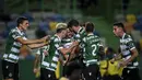Gol semata wayang yang dicetak Paulinho pada menit ke-36 memastikan Ruben Amorim mempersembahkan gelar juara Liga Portugal ke-19 bagi Sporting.  (Foto: AFP/Patricia De Melo Moreira)
